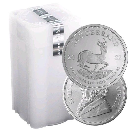 Roll Of 25 .999 Fine Silver South African Krugerrand 