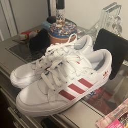 Addidas red and white worn a Couple Time size6.5