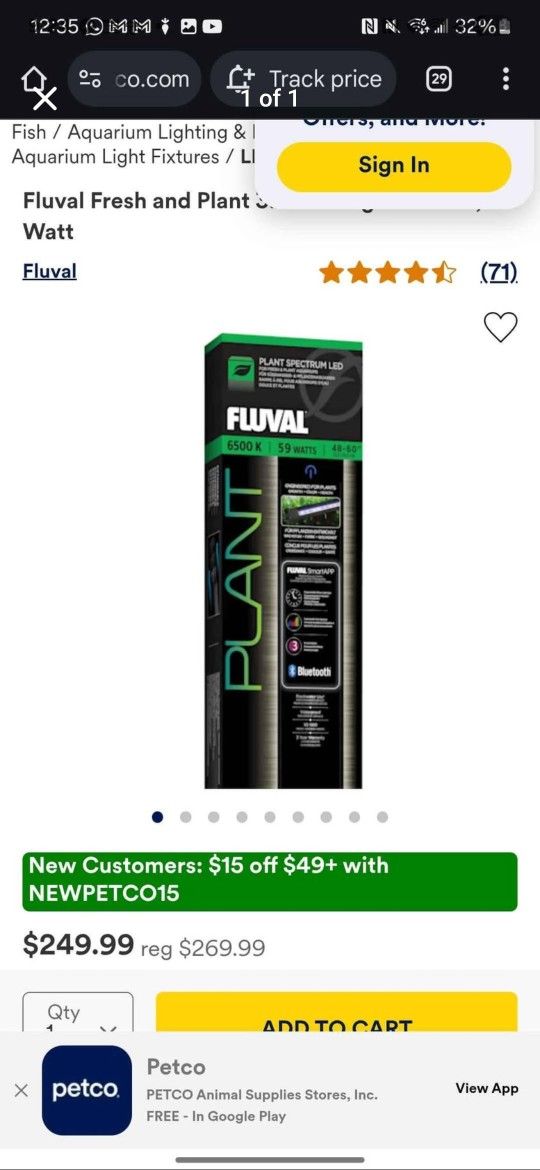 Fluval Aquarium Lighy Automatic Blutooth