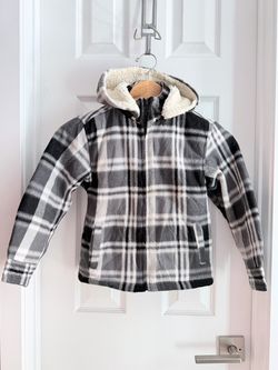 Kids Plaid Fleece Zip-Up Hoodie Jacket