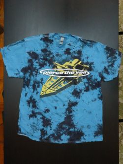 Pierce The Veil Blue Tie Dye Unisex Mens XL T-Shirt LIKE NEW
