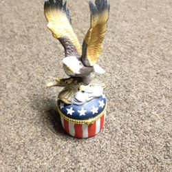 Vintage American Bald Eagle Trinket Box Rare Find 