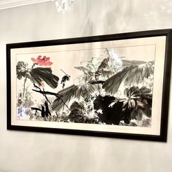 Hand painted Chinese art in frame