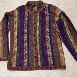 Pure Alpaca Womens Sweater Cardigan New Large