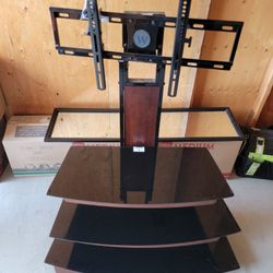 3 Shelves Black Glass - TV Stand