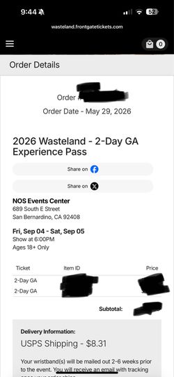 2 GA-2 Day wasteland wristbands