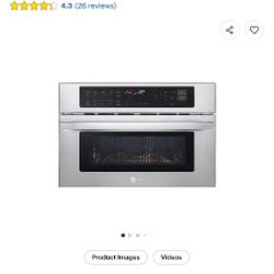 LG 30" speed microwave/ convection oven in cabinet.