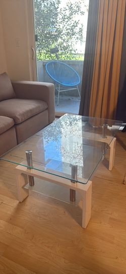 Glass coffee table