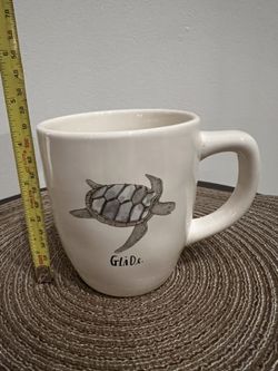 Rae Dunn Turtle GLIDE Artisan Nautical Sea Life Cursive Script Coffee Mug