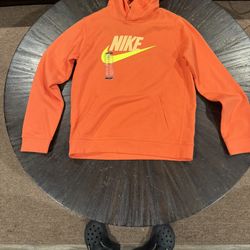 Nike Boys’ Club Fleece Pullover Hoodie (Orange/Volt)
