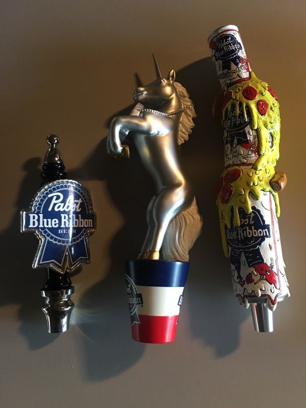 Pabst Blue Ribbon Unicorn Pizza pub style beer tap handle