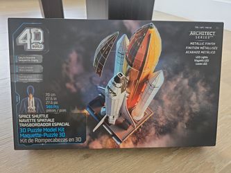 4D Build Space Shuttle 3D Puzzle Model Kit with LED Lights - New