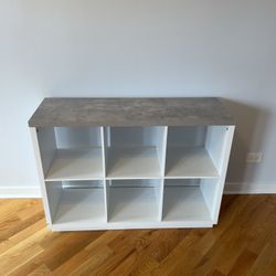 Faux Marble Top 6-Cube Organizer Shelf