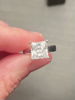 2ct Princess Cut Engagement Ring – "Simulated" Diamond in White Gold Setting