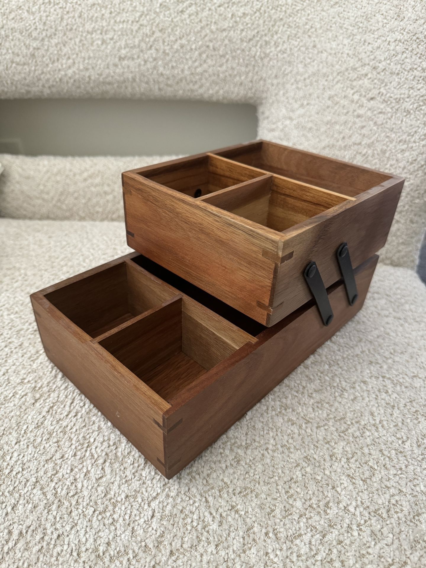 Threshold 10" x 6" Hinged Wood Vanity Makeup Organizer Magnet Side for Hairpins