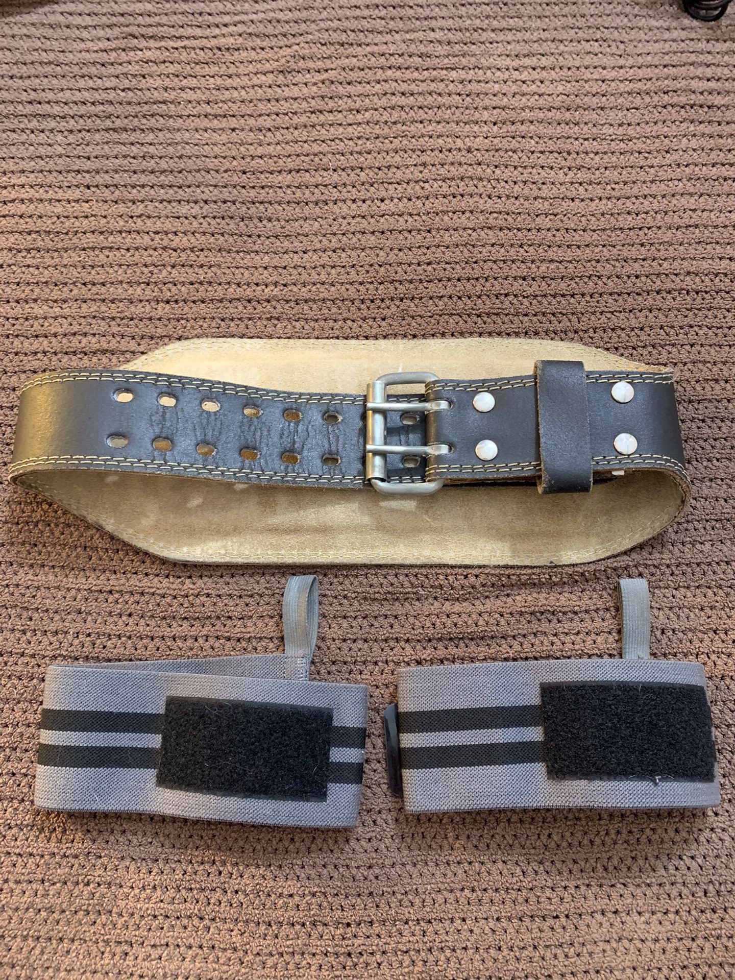 Harbinger Weight Lifting Belt and Ethos Wrist Wraps