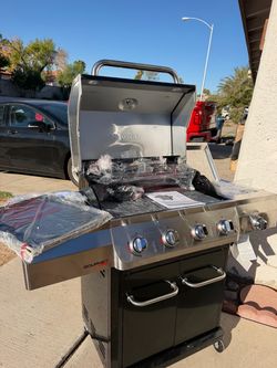 NEW ASSAMBLED FROM THE BOX PROPANE GAS BBQ GRILL $200 with cover charcoal $100 PROPANE WITH SIDE BURBER $150 PROPANE SILVER $130