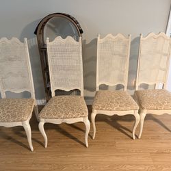 4 kitchen chairs cane rattan dining chairs shabby chic farmhouse distressed