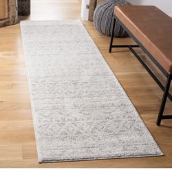 3ft X 6ft SAFAVIEH Adirondack Collection Runner Rug - 2'6" x 6', Ivory & Silver, Moroccan Boho Distressed Design, Non-Shedding & Easy Care, Ideal for