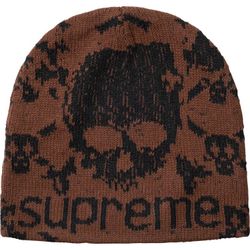 Supreme x Vanson Leathers Skull Knit Beanie Brown