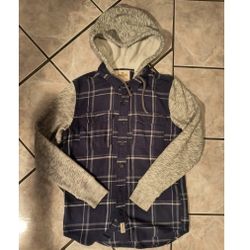 Hollister California Hooded Flannel Shirt size small