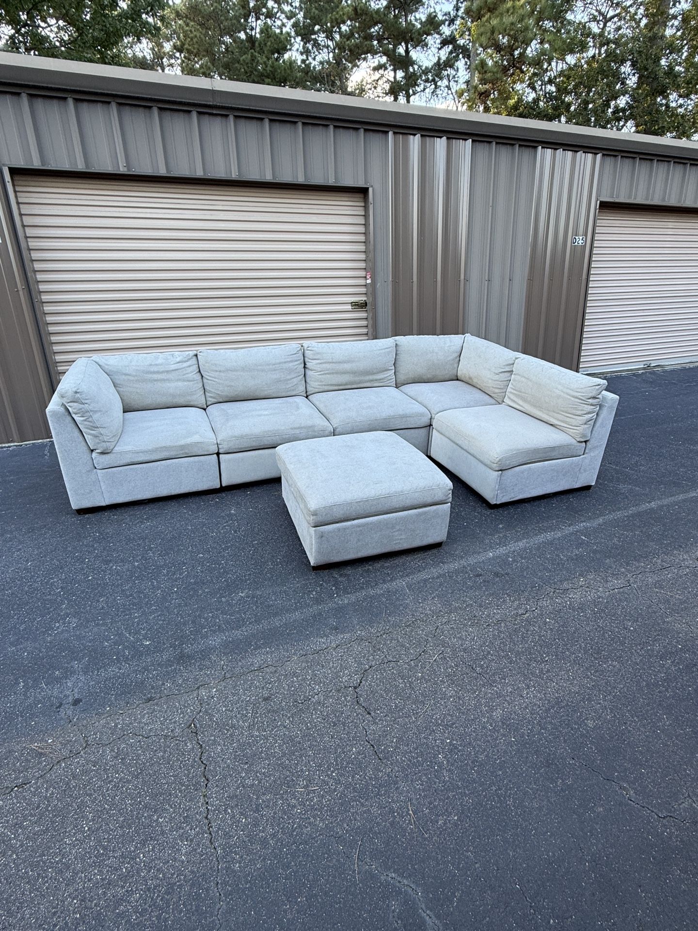 Like-New Thomasville Gray Modular Sectional Couch w/ Adjustable Recliners - Delivery Available!