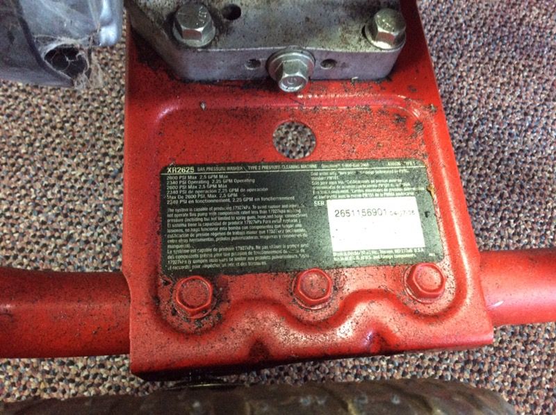 Excell XR2625 Pressure Washer 2600 PSI Max 2.5 GPM 5 HP Honda Engine