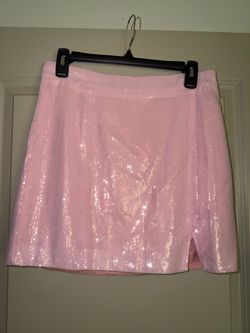 Pink sequin skirt
