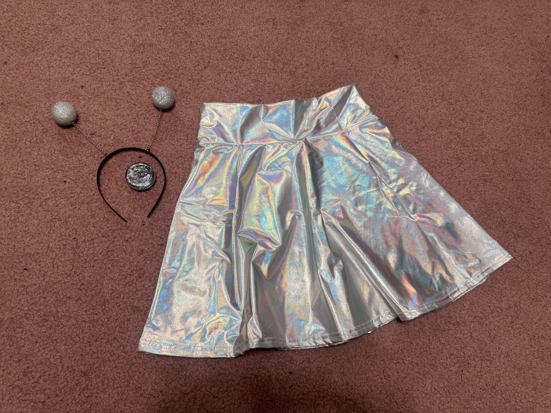 New Medium blue short poof sleeve festival rave princess costume photo gown