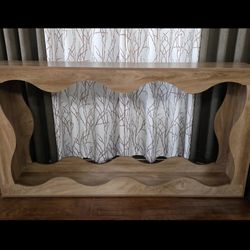 Console Entryway Table Farmhouse Wood Rustic Brown 64"W X 34"H