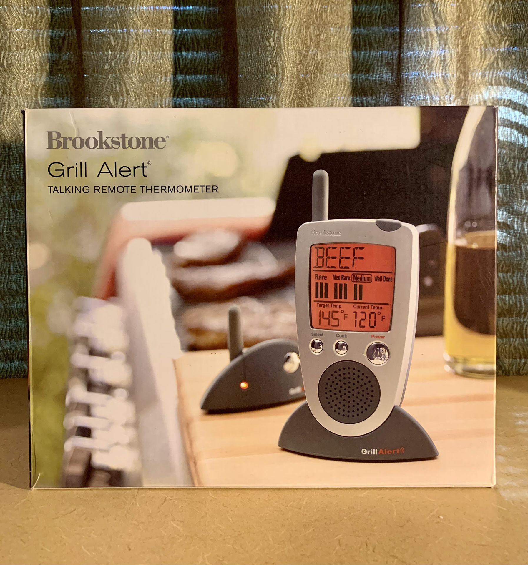 Brookstone Grill Alert TALKING REMOTE THERMOMETER