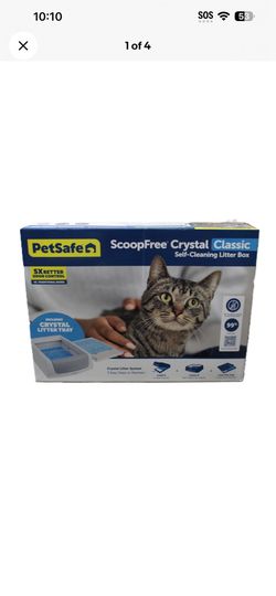 PetSafe ScoopFree Crystal Classic Self-Cleaning Litter Box New Includes Tray