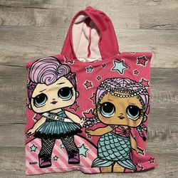 LOL Surprise Kids Bath & Beach Soft Cotton Terry Hooded Towel poncho small 