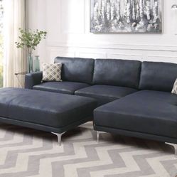 Vegan Leather Sectional With Free Ottoman $999