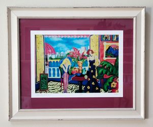 Bebe Landers "Ladies Who Lunch No 02" 6/250 Hand Signed Serigraph 23x19 Framed