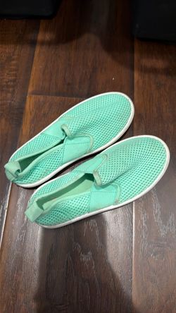 Mint Green Mesh Slip-On Sneakers