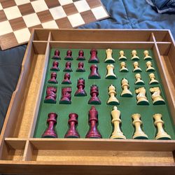 Chess set with storage coffer