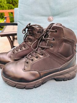 Interceptor Mens MNIN48DP001 Black Leather Mid Lace Up Size 10 Combat Boots