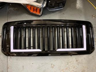 Ford F250 F350 F450 F550 Super Duty Front Grille+LED Bar - Vertical Style - Black
