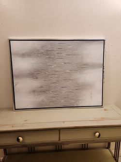 Metallic Impasto Abstract Art with Frame