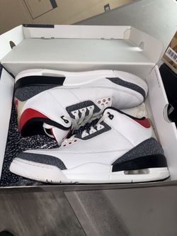 Jordan 3 fire red denim sz 12