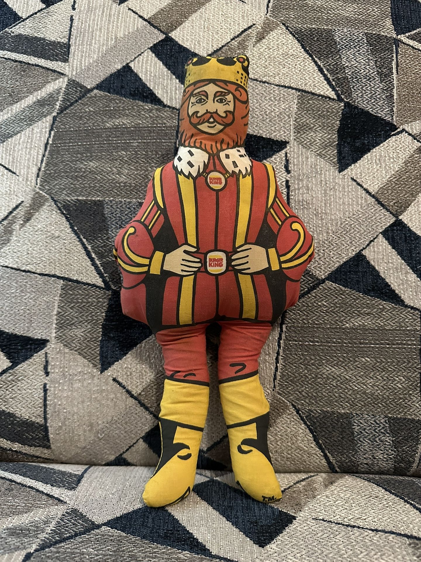 THE BURGER KING, King Plush Doll 13in, Vintage Toy Made by Burger King in 1980s