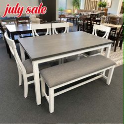 6 piece solid wood dining table set