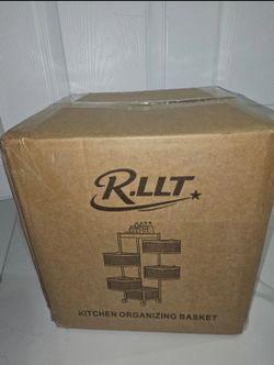 Kitchen Rolling Storage Cart -5-tier/single-tier, Rotating Mesh Basket Storage