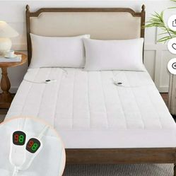 New Heated Mattress Pad Queen Size for Cold Sleepers, 5 Heated Setting Coral Fleece Electric Mattress Pad Queen, Bed Warmer with Dual Controller & Aut