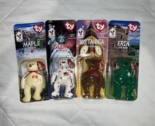 4 International Teenie Weenie Baby Bears 