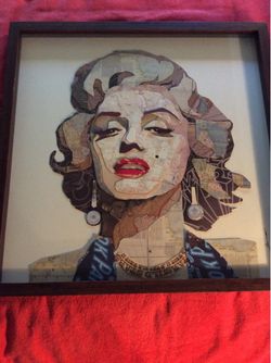 MARILYN MONROE ALEX ZANG SIGNED VINTAGE HANDMADE DIMENSIONAL ART COLLAGE