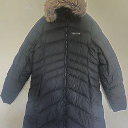 Marmot Montreal 700 Fill Down Gray Coat Hooded Winter Parka Women Size XL/TG