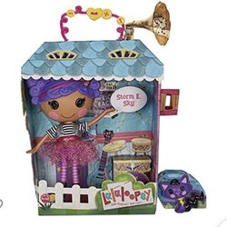 Large Lalaloopsy Doll- Storm E. Sky and Cool Cat, 13" Rocker Musician Doll with Purple Hair, 