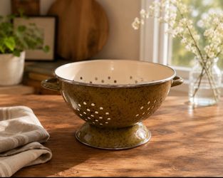 Strainer - Paula Deen Brand - Beautiful Olive Green and Cream color!!  Like new!